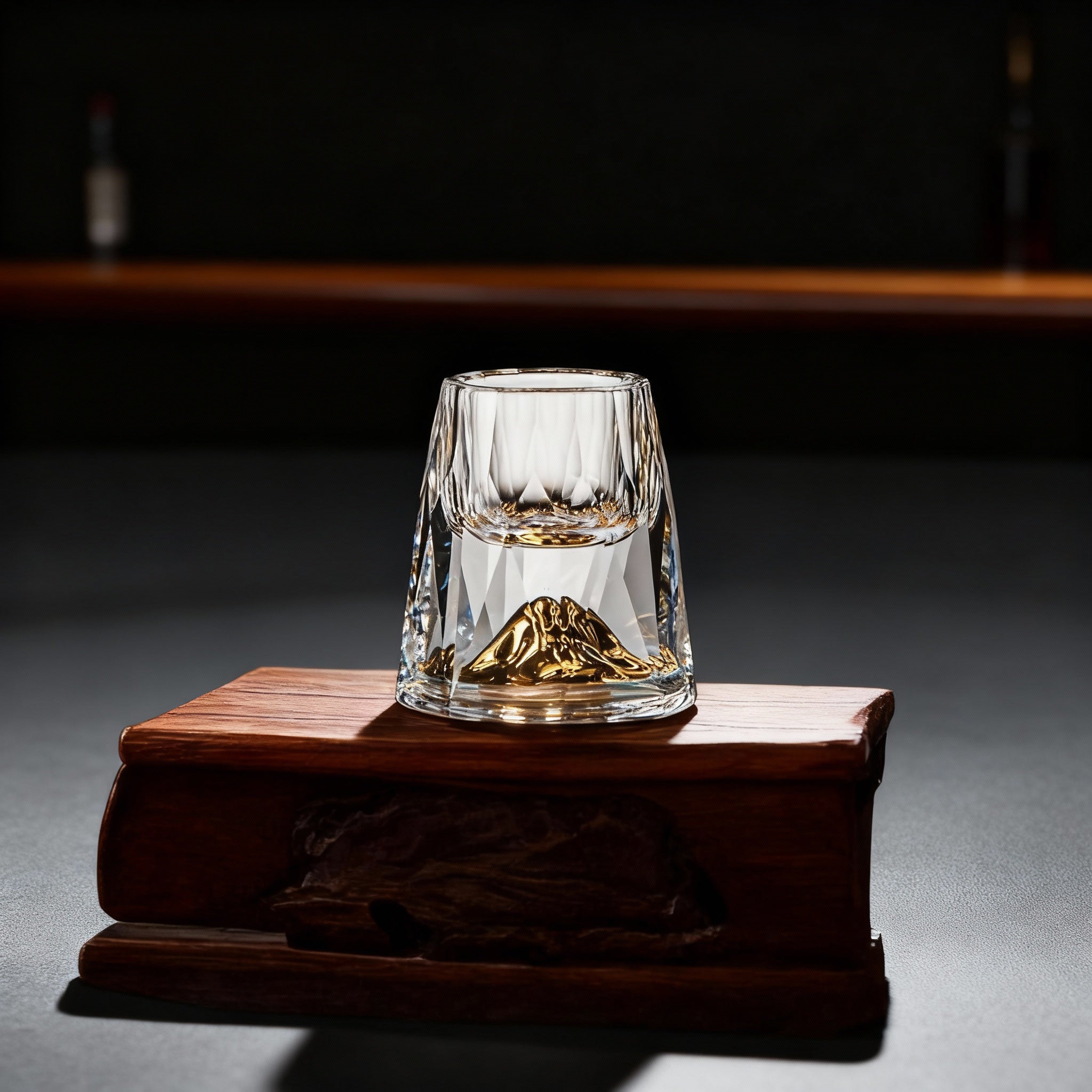 Set av 2 Kristallglas med Guldflingor 1