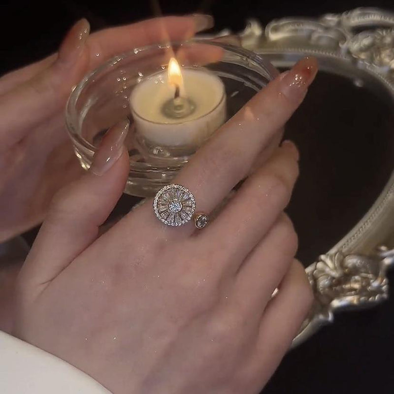 Kristall snurrande mode ring