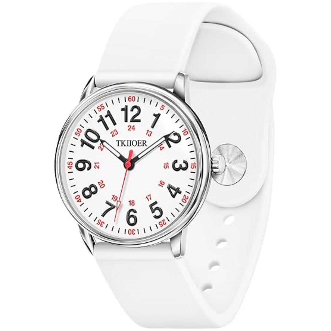 Sjuksköterskeklocka Vattentät med Lysande Urtavla 6