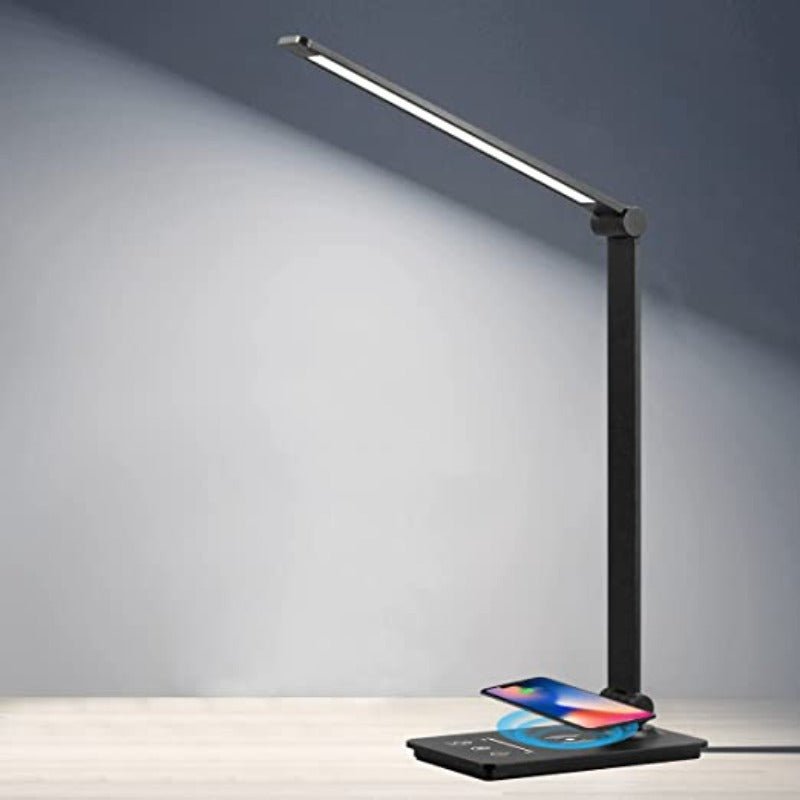 Skrivbordslampa med Trådlös Laddning och Justerbar Ljusstyrka 0