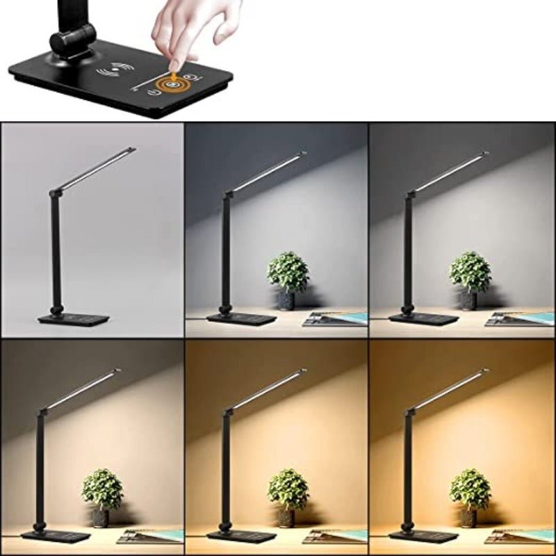 Skrivbordslampa med Trådlös Laddning och Justerbar Ljusstyrka 1