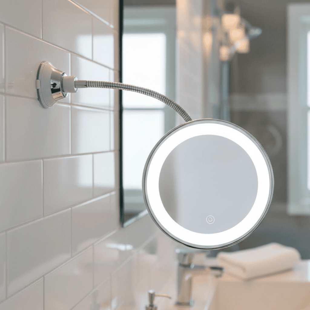 Sminkspegel med Belysning och 10x Förstoring för Makeup och Hudvård 0