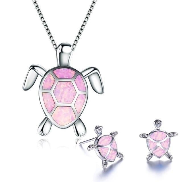Smyckeset med Halsband och Örhängen Sköldpadda 4