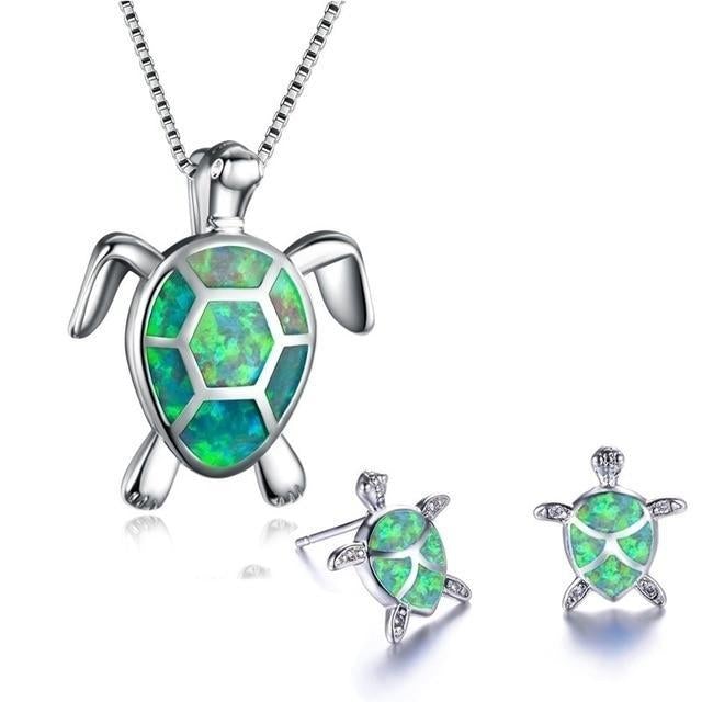 Smyckeset med Halsband och Örhängen Sköldpadda 5