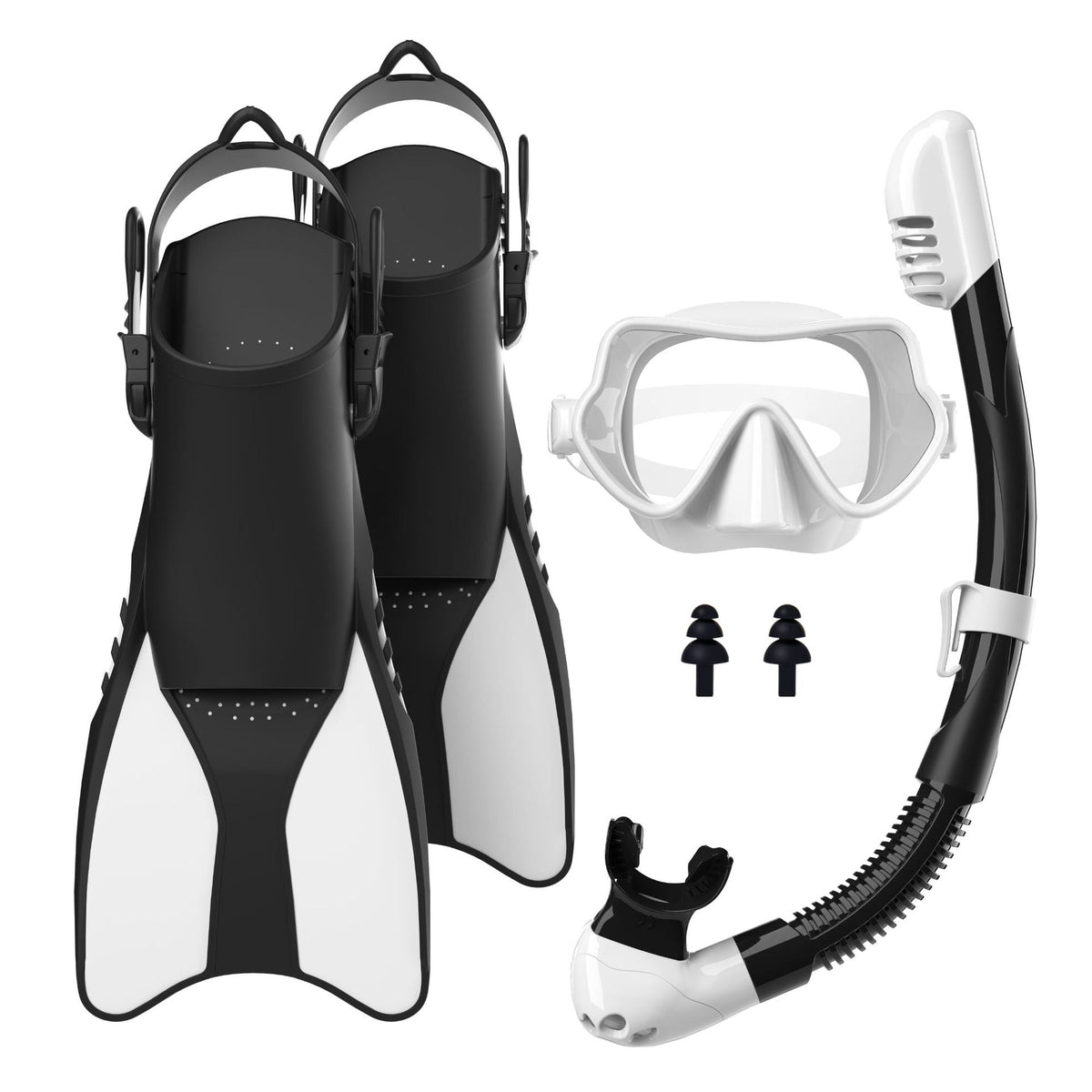 Snorkelset för vuxna med ergonomisk dykmask och simfenor 1