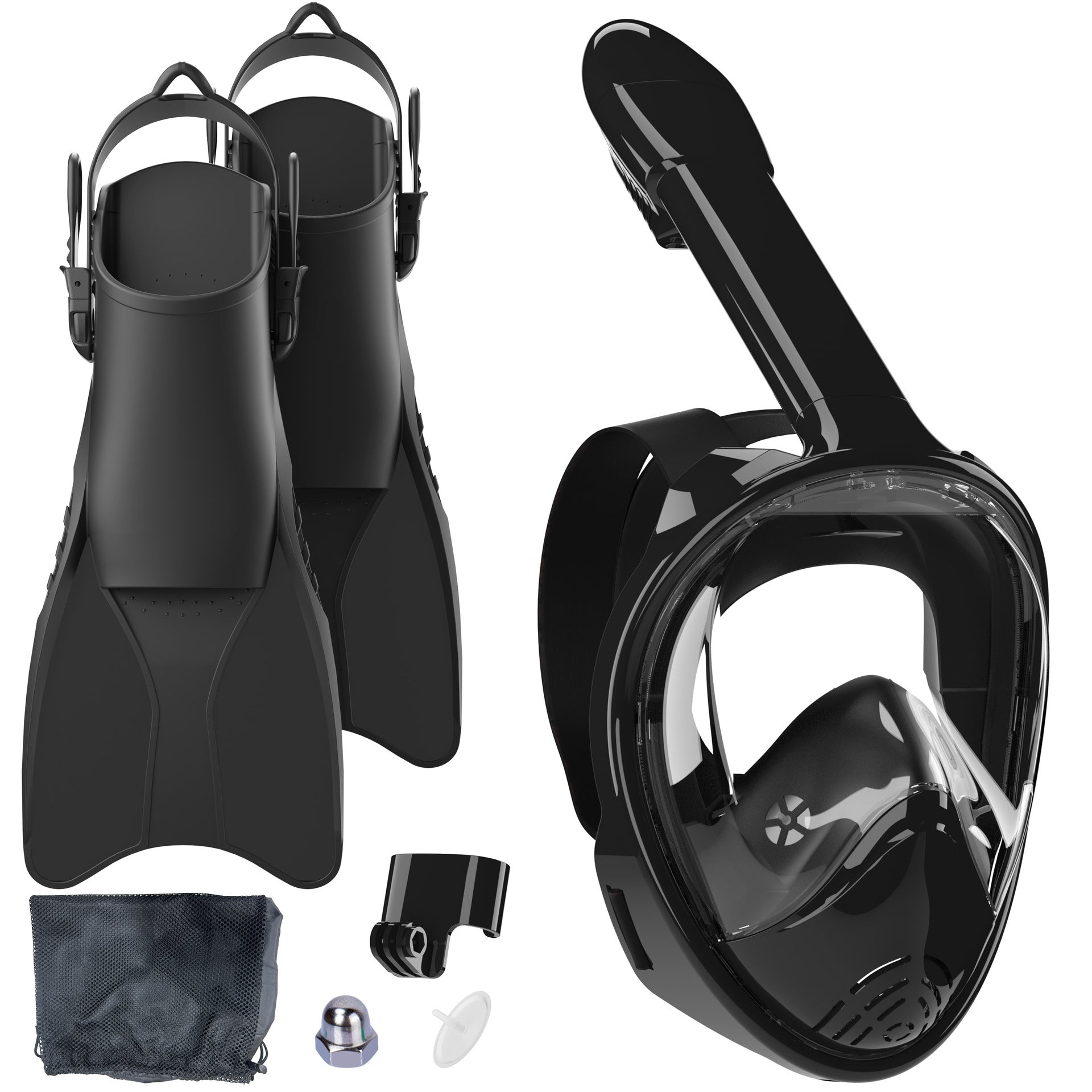Snorkelset med helmask och fenor för vuxna 1