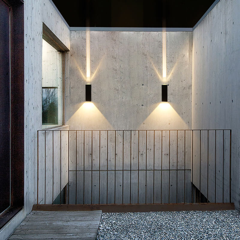 Svart Vägglampa Modern LED För Utomhusbruk 10
