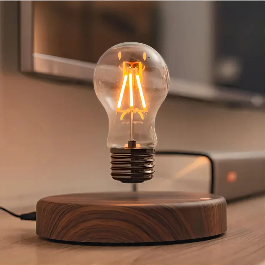 Svävande Glödlampa med Valnötsfot Modern Design 0