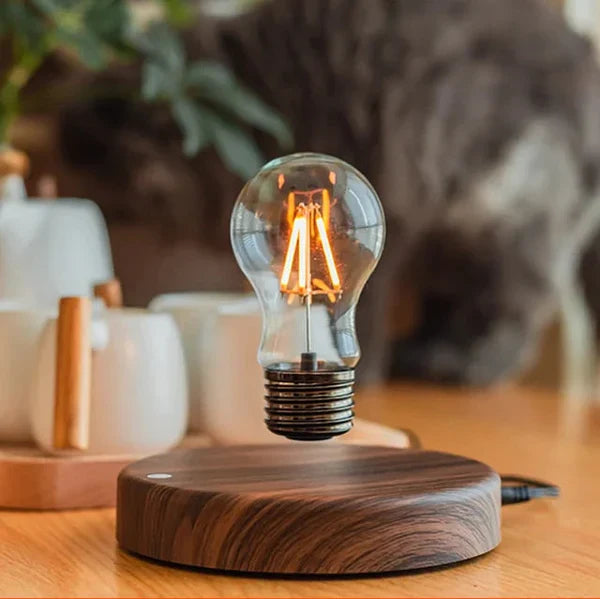 Svävande Glödlampa med Valnötsfot Modern Design 1