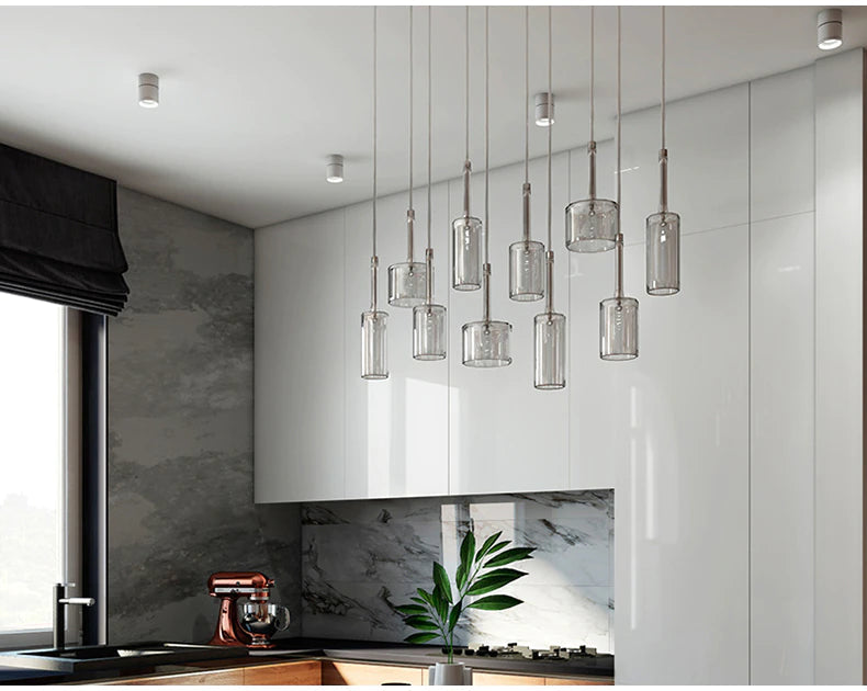 Taklampa i Glas Modern Design för Matbord Pendellampa 3