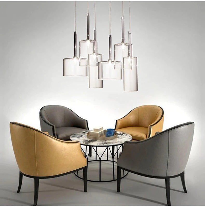 Taklampa i Glas Modern Design för Matbord Pendellampa 4