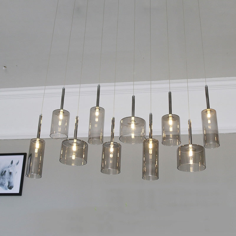 Taklampa i Glas Modern Design för Matbord Pendellampa 5