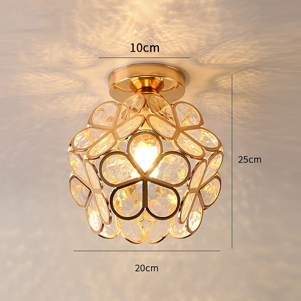 Taklampa i Glas med Blommönster 8
