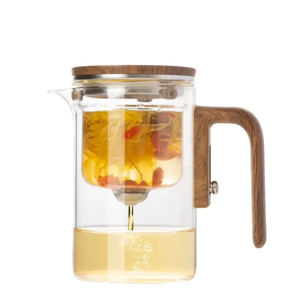 Tekanna Glas med Tryckknapp för Enkel Infusion och Stilren Design 0