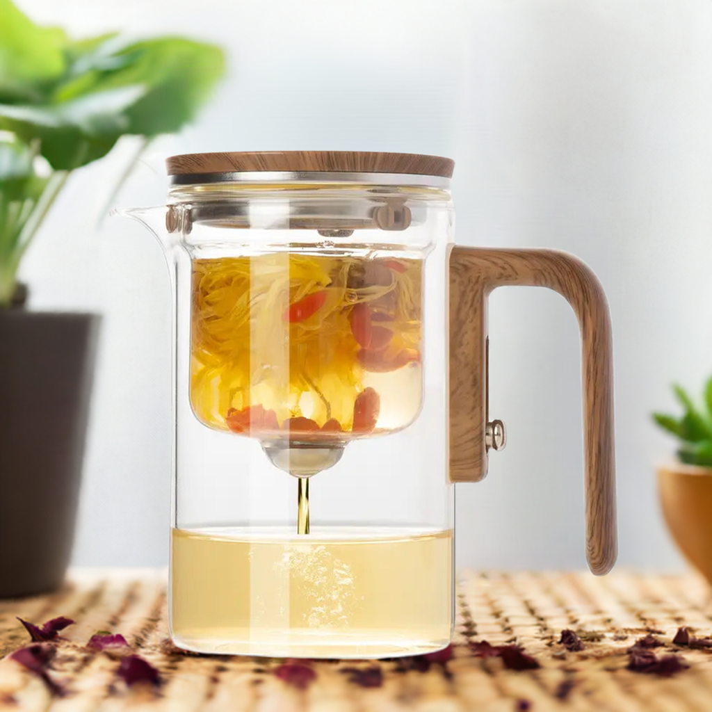 Tekanna Glas med Tryckknapp för Enkel Infusion och Stilren Design 7