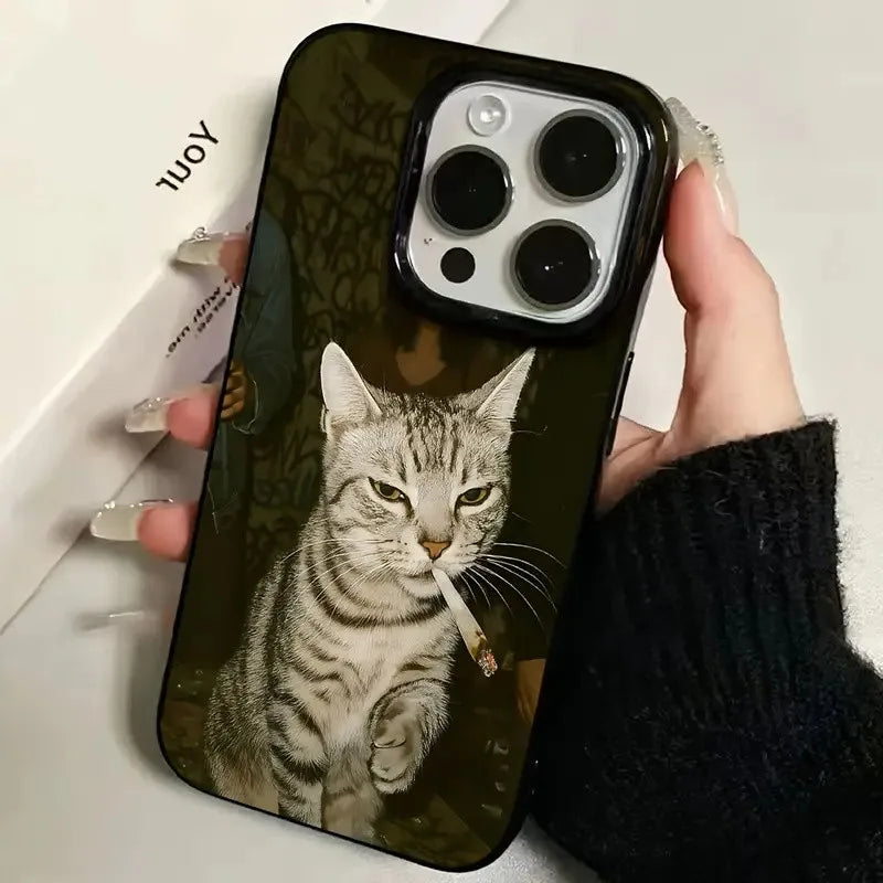 Telefonfodral för iPhone med Rökande Katter Design 2
