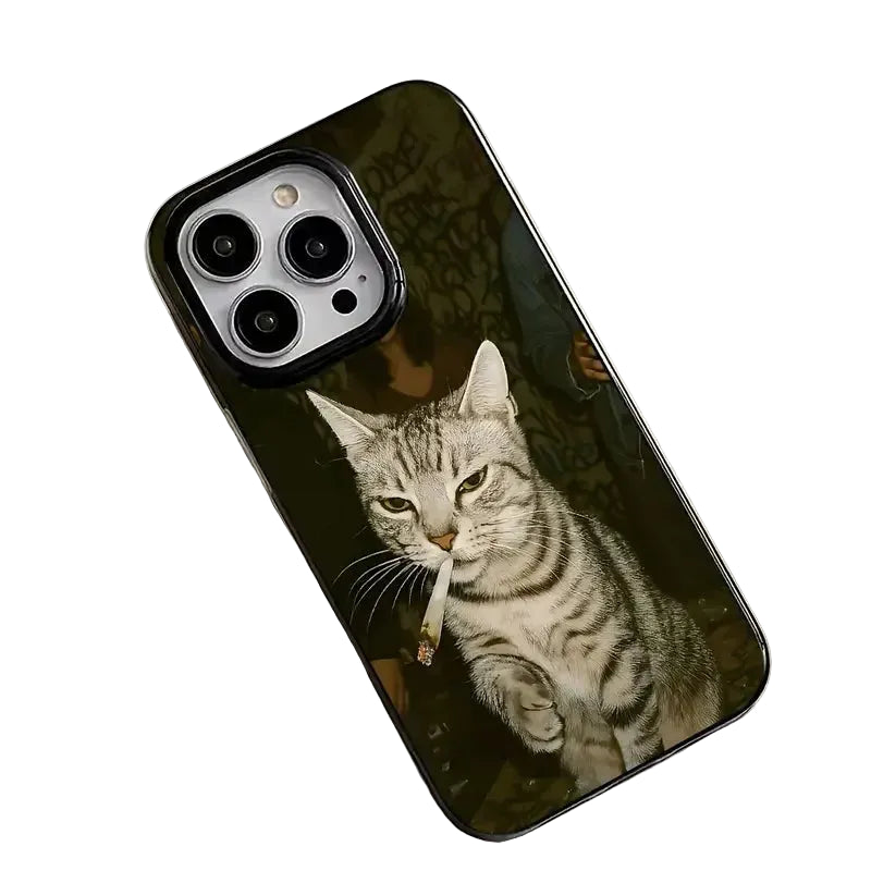 Telefonfodral för iPhone med Rökande Katter Design 3