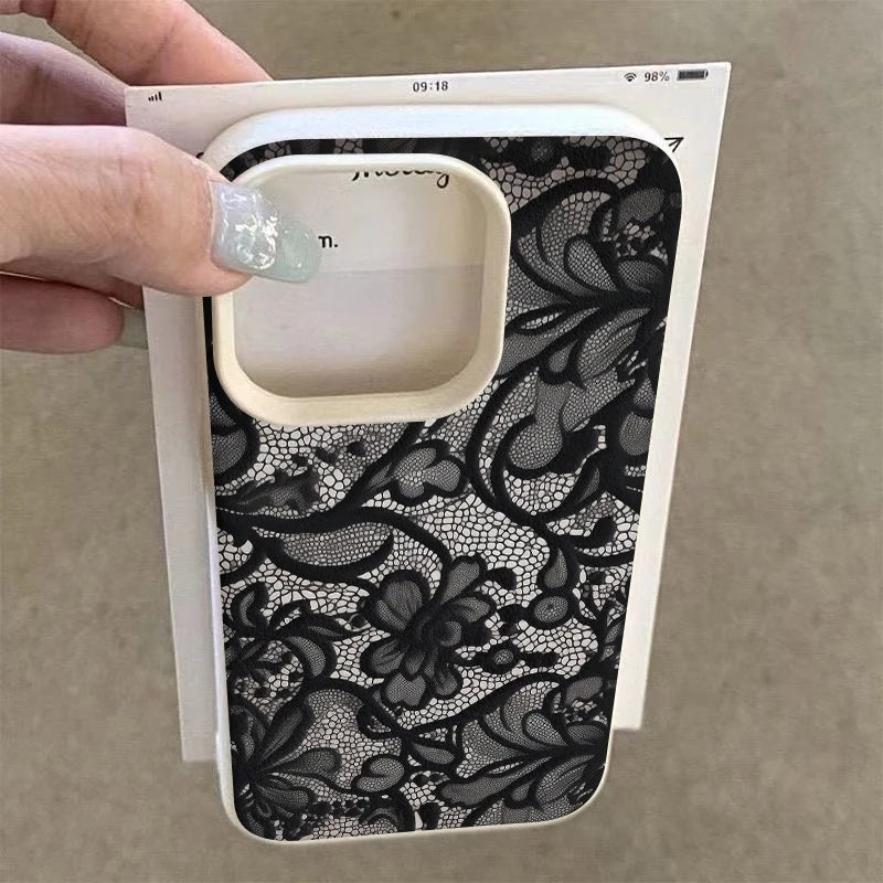 Telefonfodral för iPhone med Spetsmönster och Skyddande Design 1