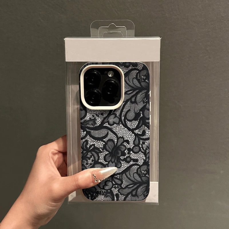 Telefonfodral för iPhone med Spetsmönster och Skyddande Design 3
