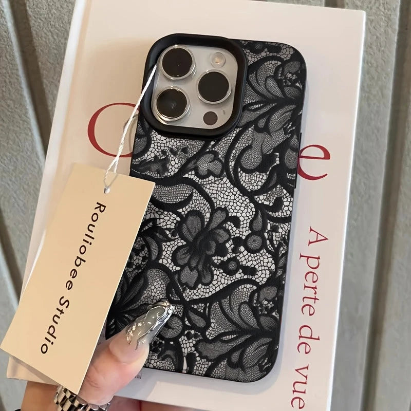 Telefonfodral för iPhone med Spetsmönster och Skyddande Design 7