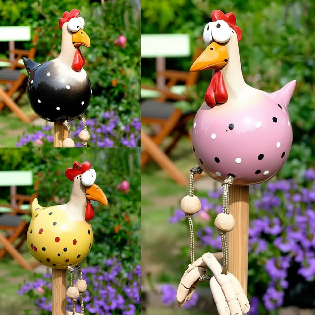 Trädgårdsfigur Kyckling Rörlig Dekoration 3