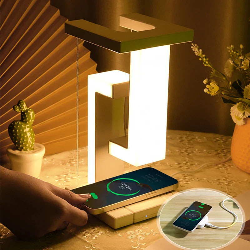 Trådlös Laddningslampa Modern Flytande Design 0