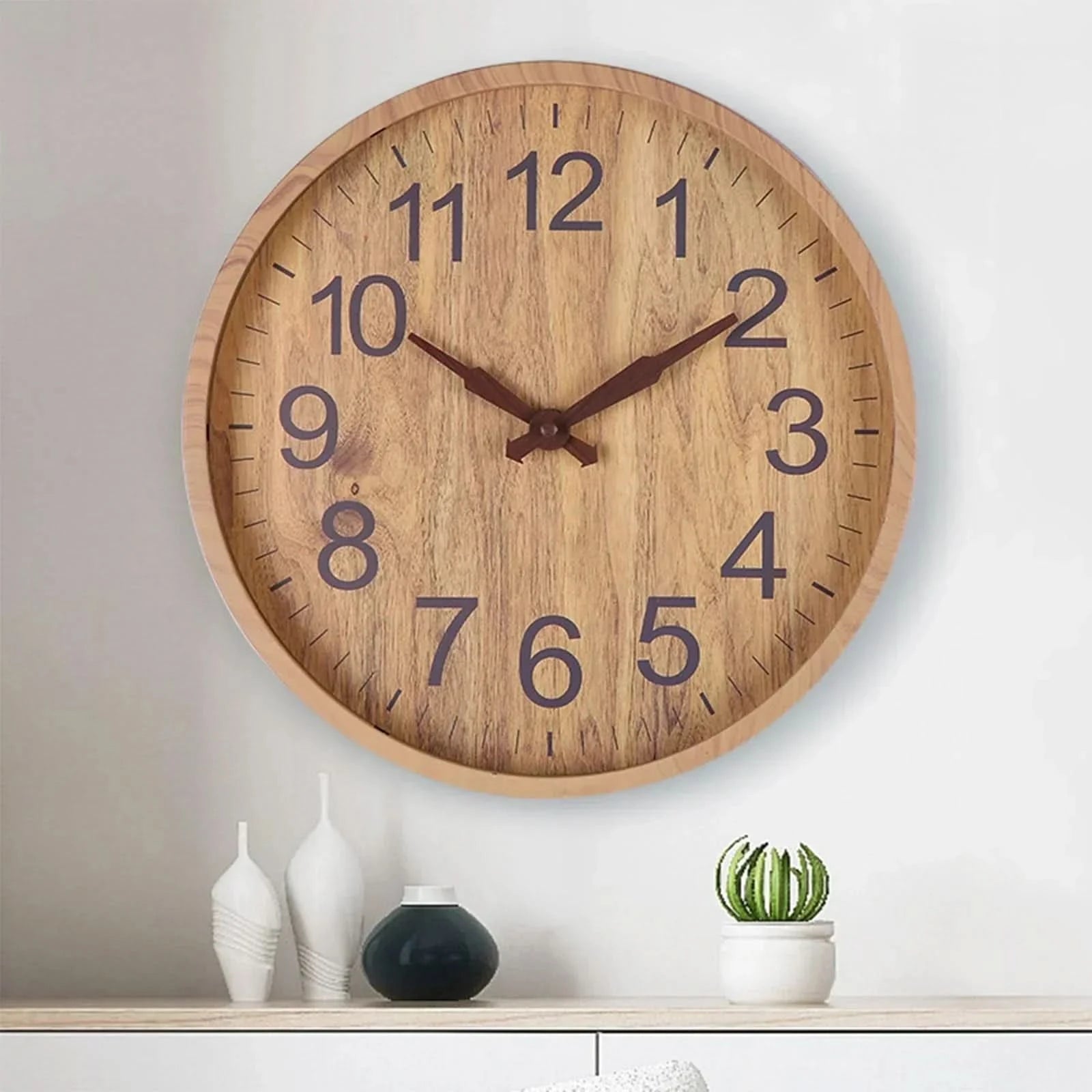 Träklocka Minimalistisk Design 0