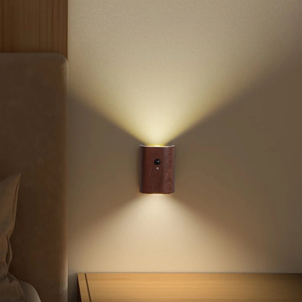 Trälampa med Rörelsesensor och Uppladdningsbart Batteri 2