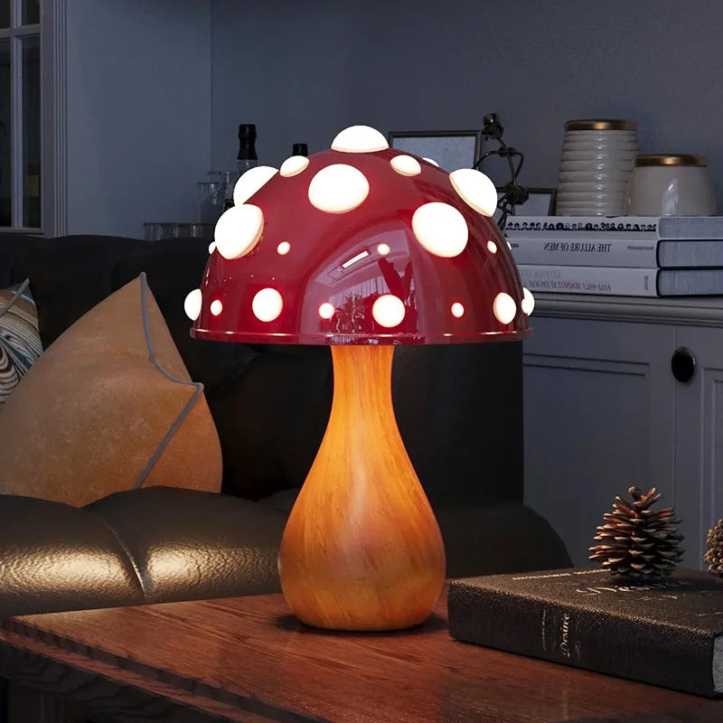 Trefärgad Atmosfärslampa med Svampdesign 1