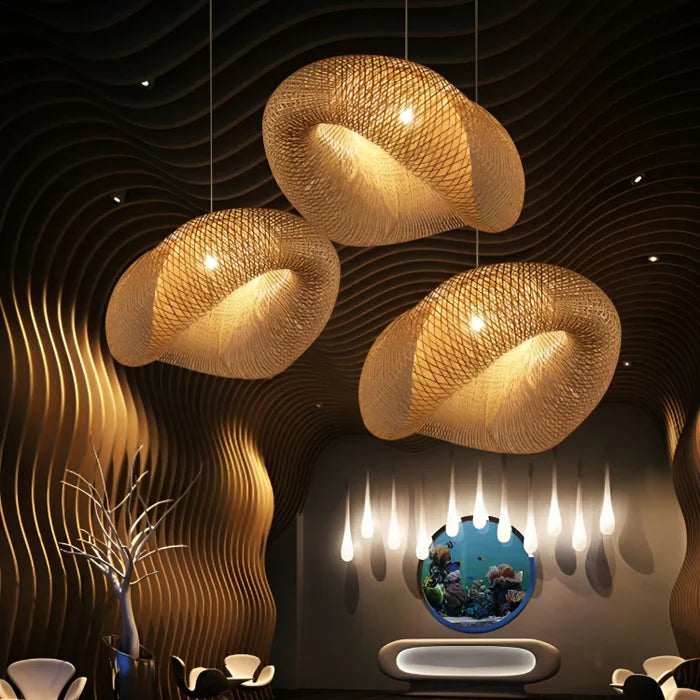 Trendig Taklampa i Rattan 7