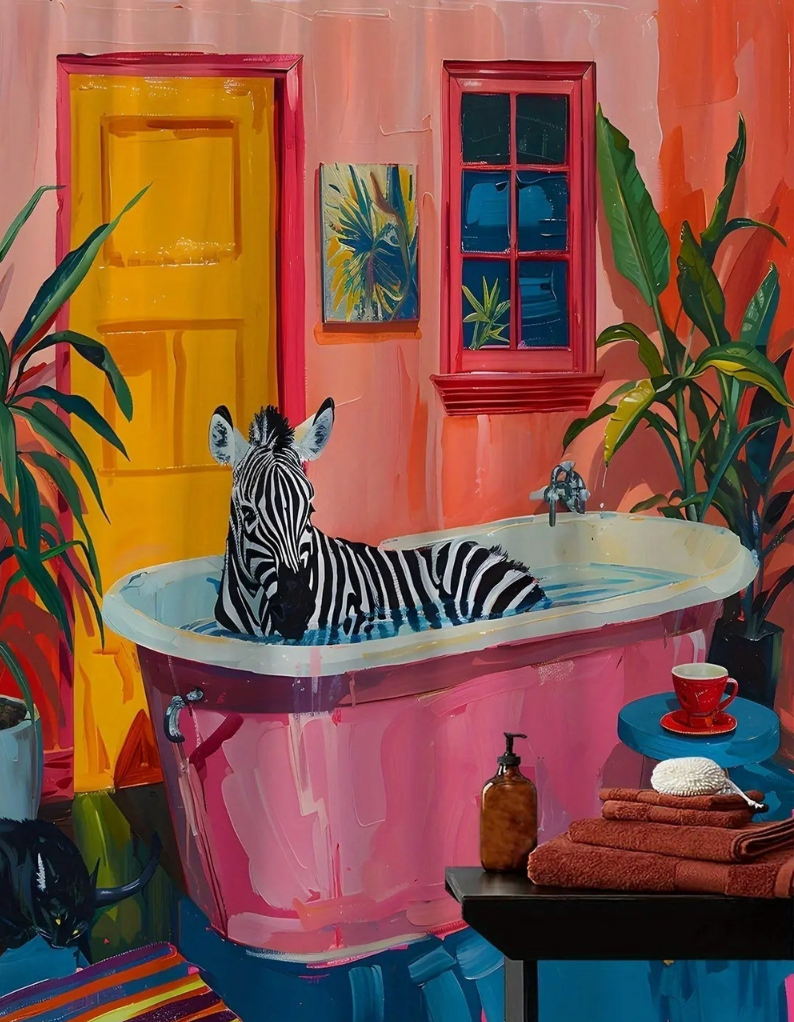 Tropisk Duschgardin Zebra Design