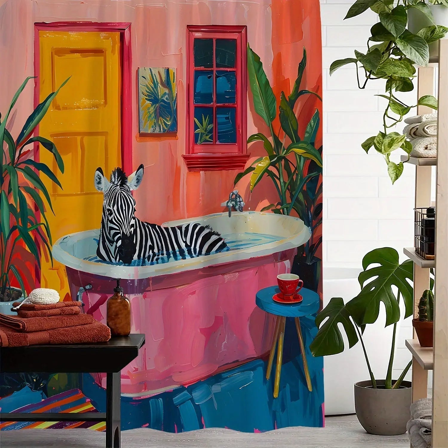 Tropisk Duschgardin Zebra Design 2