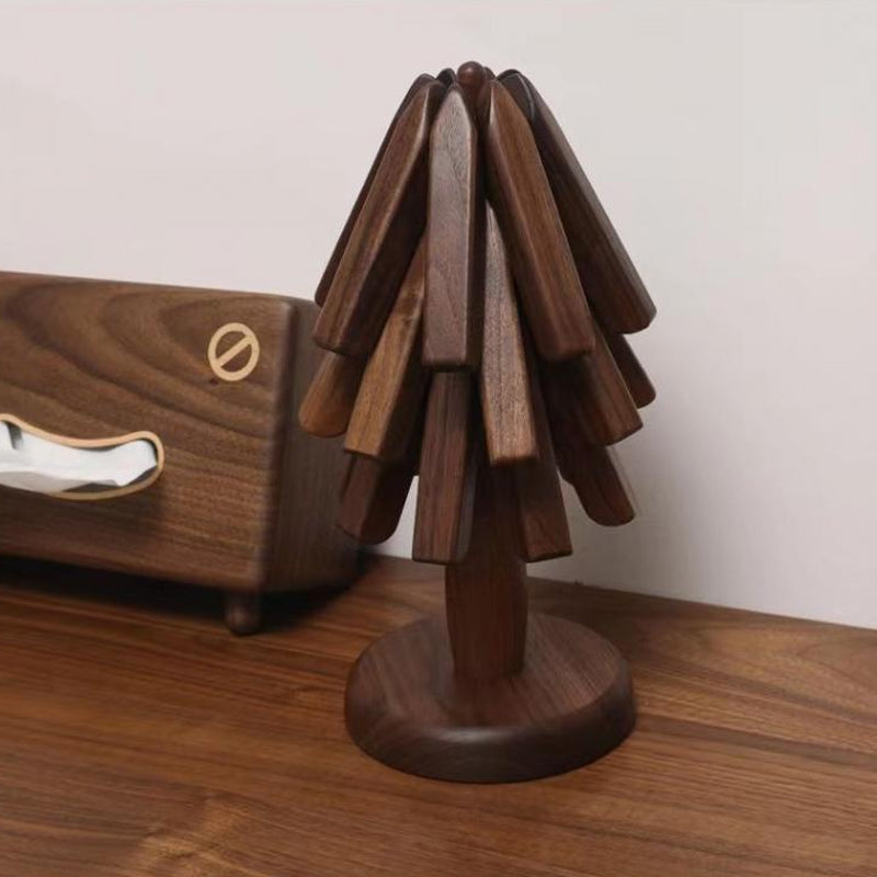 Underlägg Bord Set i Svart Valnöt för Skydd av Bordsytor 0