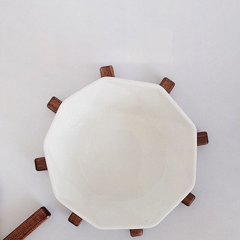 Underlägg Bord Set i Svart Valnöt för Skydd av Bordsytor 5