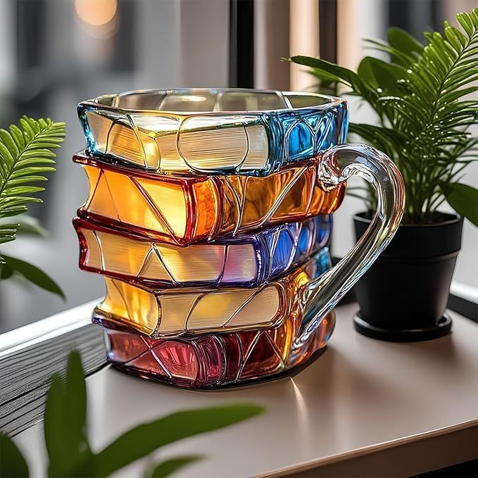 Unik Kaffekopp i 3D Form av Bok för Bokälskare 1