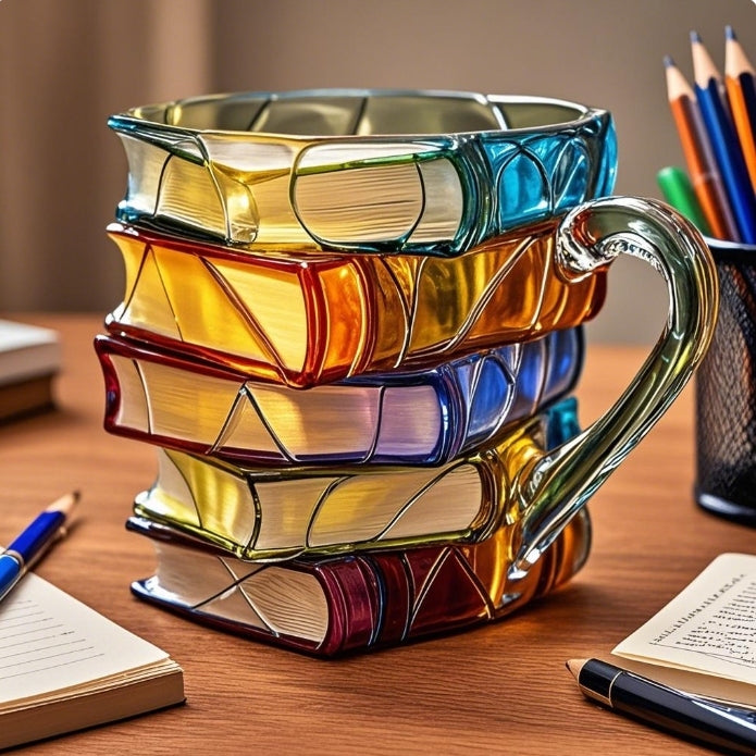 Unik Kaffekopp i 3D Form av Bok för Bokälskare 2