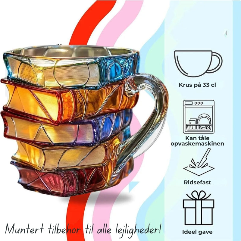 Unik Kaffekopp i 3D Form av Bok för Bokälskare 3
