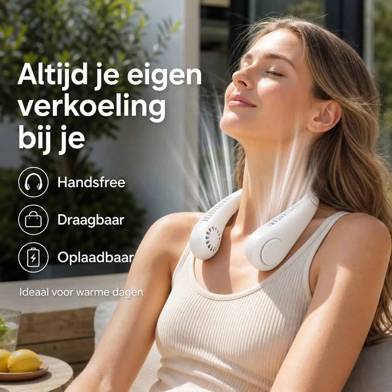 Unisex Bärbar Halsfläkt Med Justerbara Hastigheter 1