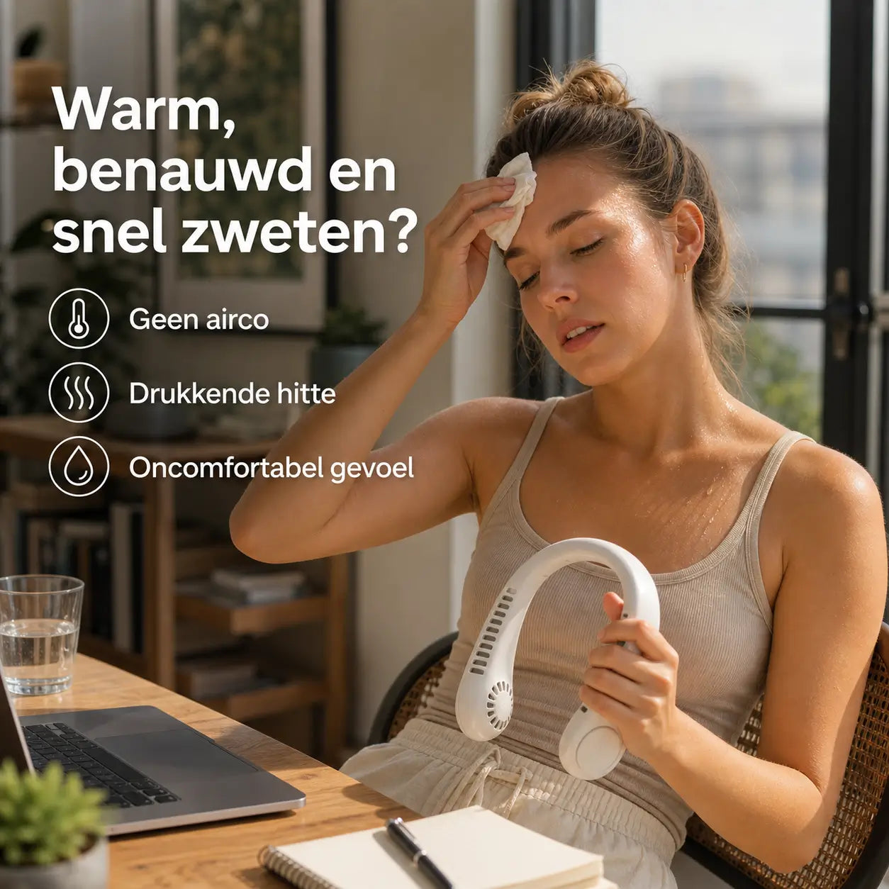 Unisex Bärbar Halsfläkt Med Justerbara Hastigheter 2