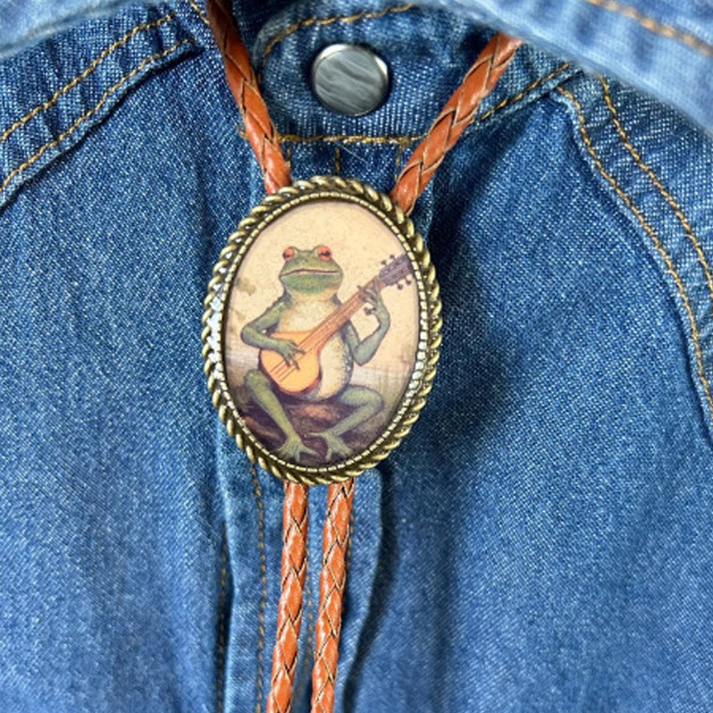 Unisex Bolo Tie med Groda och Banjo Design 8
