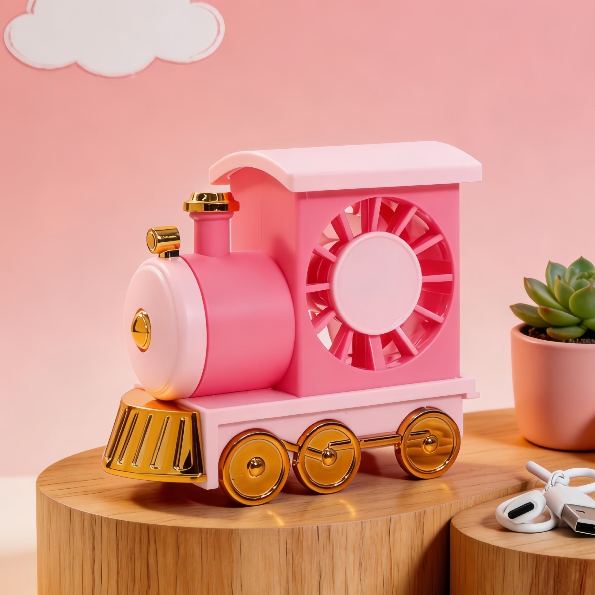 Unisex Bordsfläkt Kompakt Figurdesign Tyst USB-driven 6