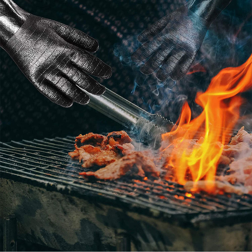 Unisex Grillhandskar med Halkfritt Silikongrepp och Förlängd Manschett 1