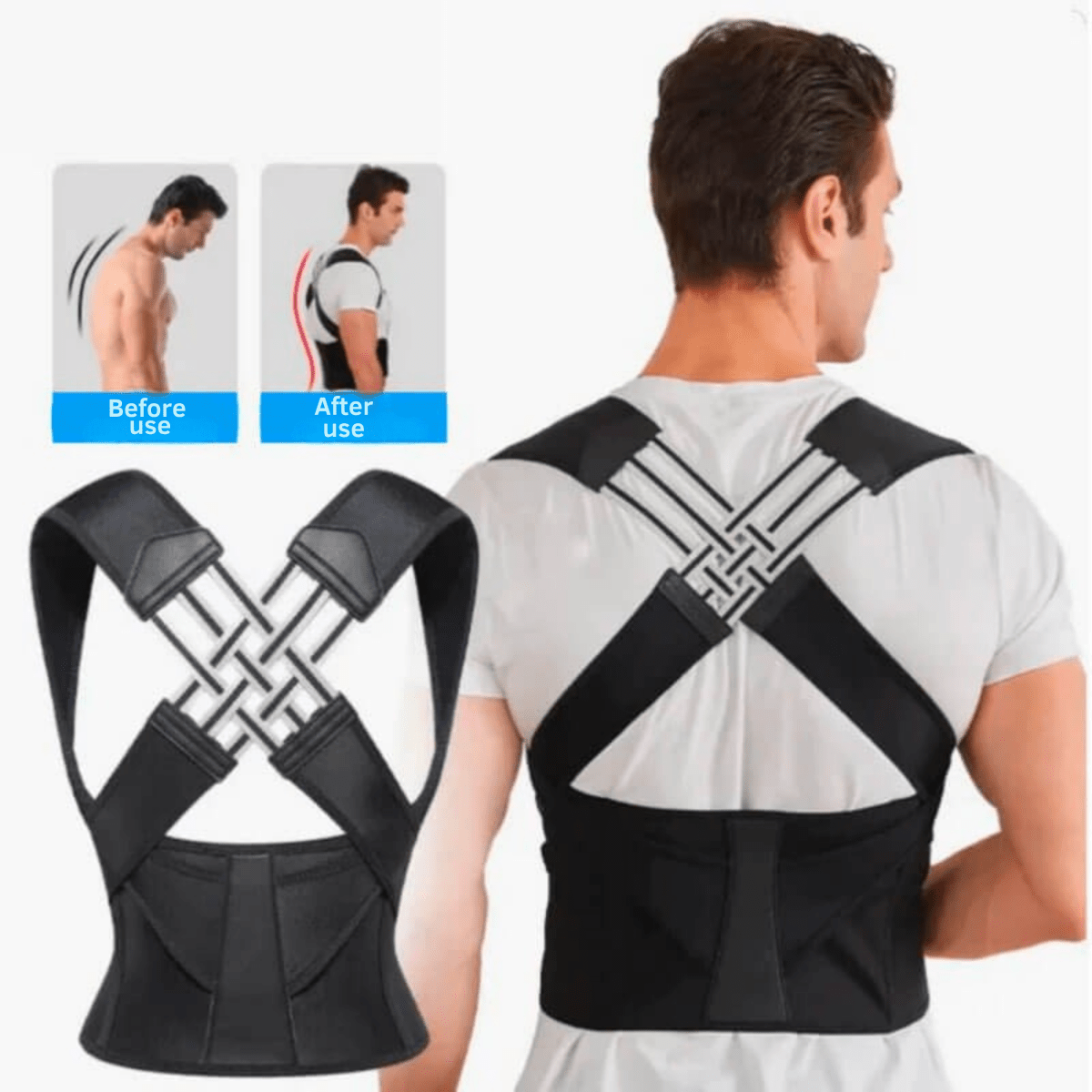 Unisex Hållningskorrigerare för Rygg och Axlar Justerbar Design 1