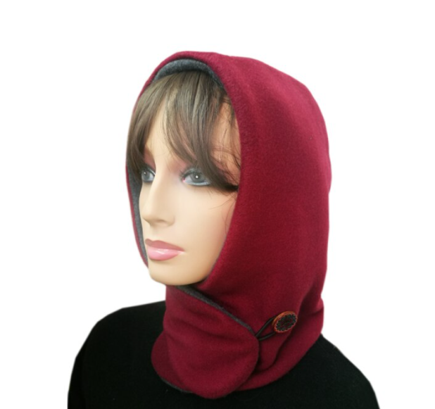 Unisex Hooded Scarf Vinterbruk Justerbar Design 3