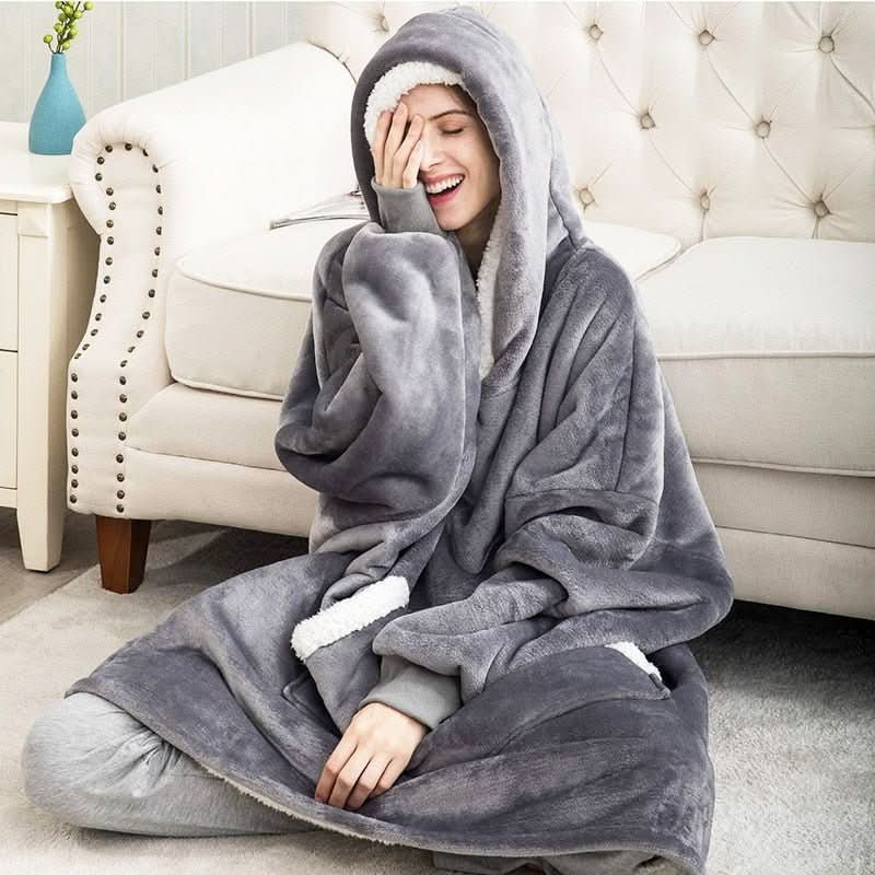 Unisex Huvtröja Fleece Med Stor Ficka 3