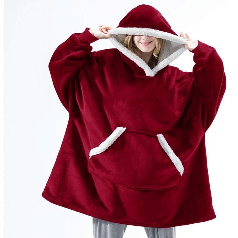 Unisex Huvtröja Fleece Med Stor Ficka 7