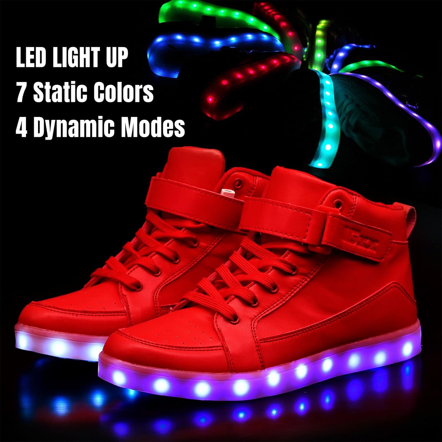 Unisex LED-sneakers med uppladdningsbar belysning 2