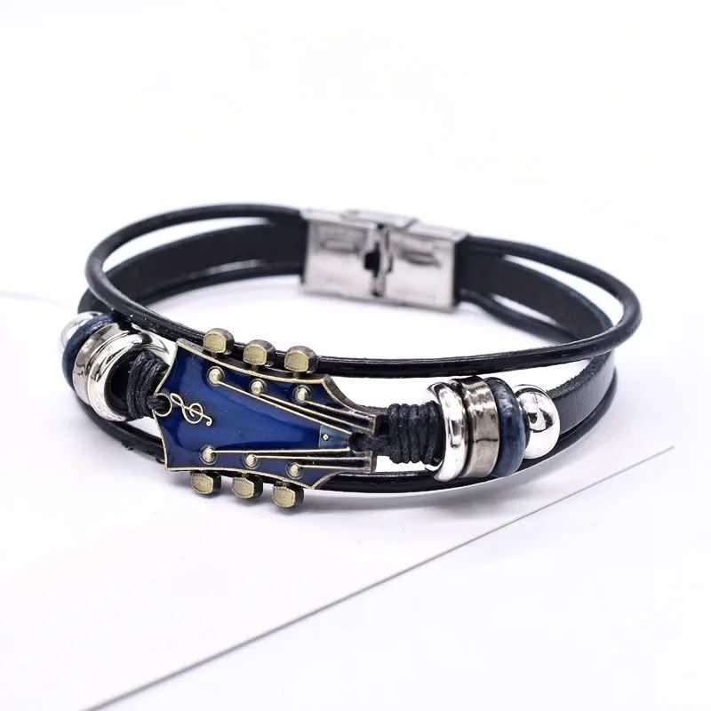 Unisex Läderarmband med Gitarrinspirerad Design 9