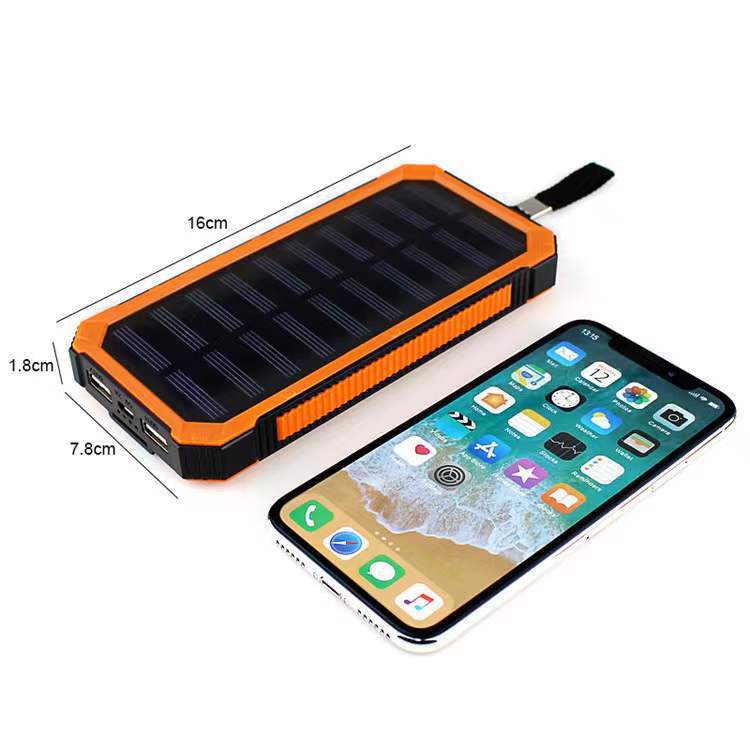 Unisex Powerbank Solcell 20000mAh Snabbladdning Bärbar 4