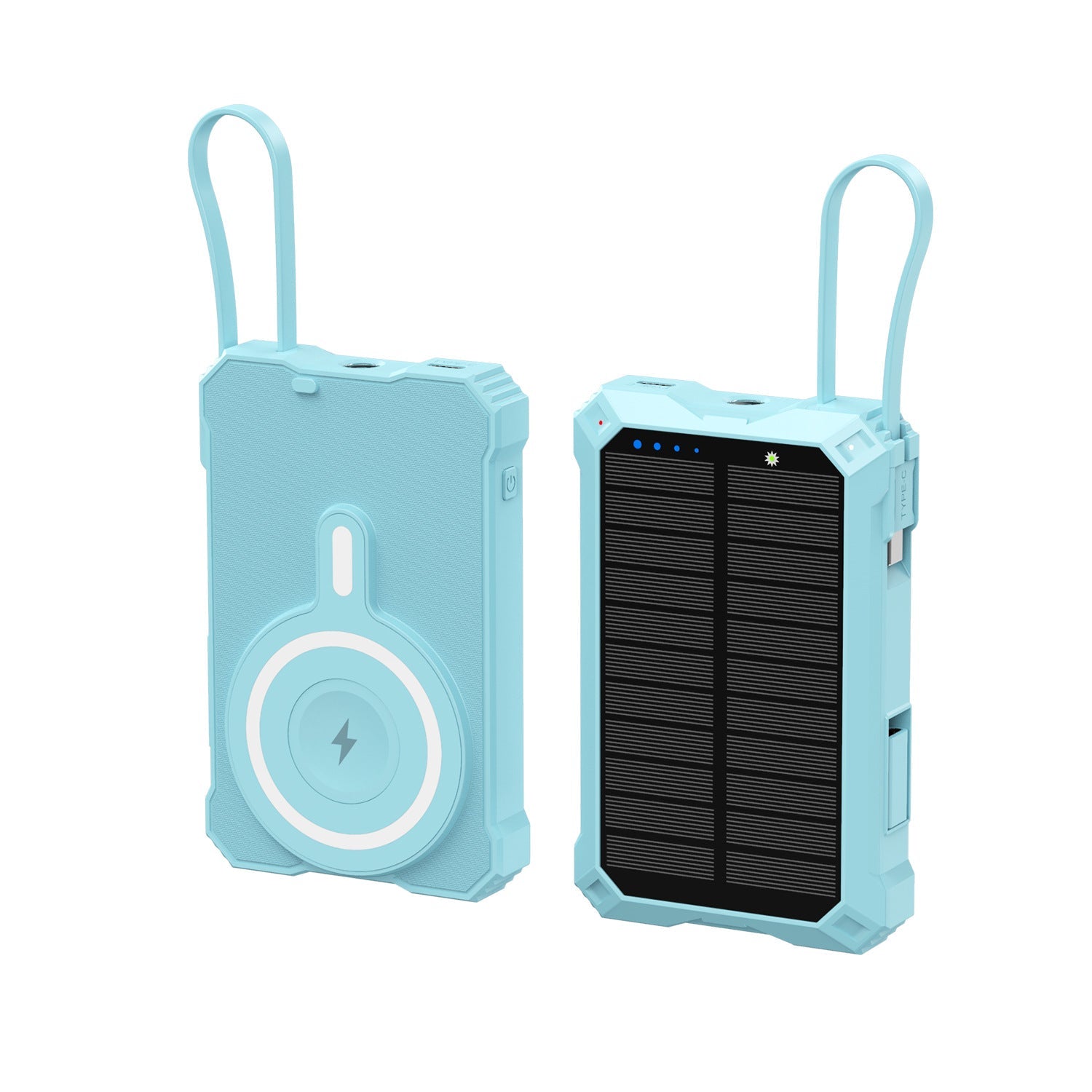 Unisex Powerbank med Soldriven och Trådlös Laddning 6